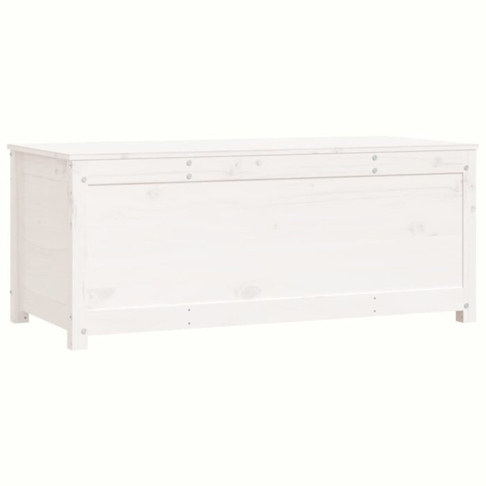 Boîte de rangement Blanc 110x50x45,5 cm Bois massif de pin – Image 3