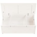 Boîte de rangement Blanc 110x50x45,5 cm Bois massif de pin – Image 6