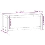 Boîte de rangement Blanc 110x50x45,5 cm Bois massif de pin – Image 8