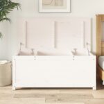 Boîte de rangement Blanc 110x50x45,5 cm Bois massif de pin