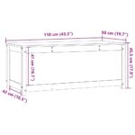 Boîte de rangement Marron miel 110x50x45,5cm Bois massif de pin – Image 10