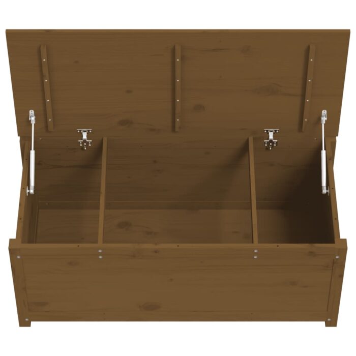 Boîte de rangement Marron miel 110x50x45,5cm Bois massif de pin – Image 6
