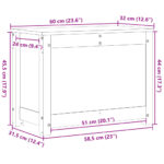 Boîte de rangement Blanc 60x32x45,5 cm Bois massif de pin – Image 10
