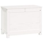 Boîte de rangement Blanc 60x32x45,5 cm Bois massif de pin – Image 3
