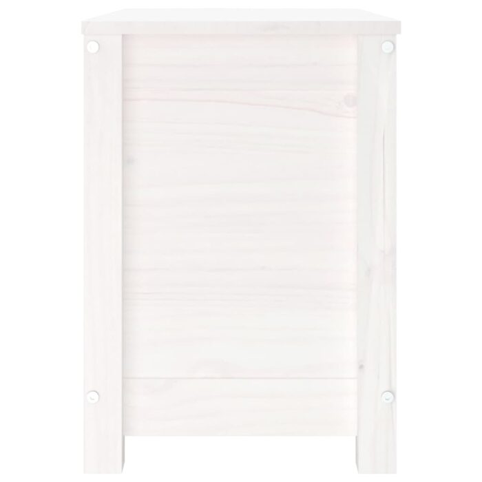 Boîte de rangement Blanc 60x32x45,5 cm Bois massif de pin – Image 4