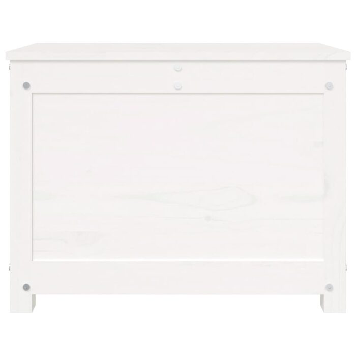 Boîte de rangement Blanc 60x32x45,5 cm Bois massif de pin – Image 5