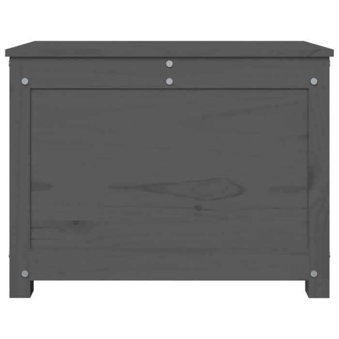 Boîte de rangement Gris 60x32x45,5 cm Bois massif de pin – Image 5