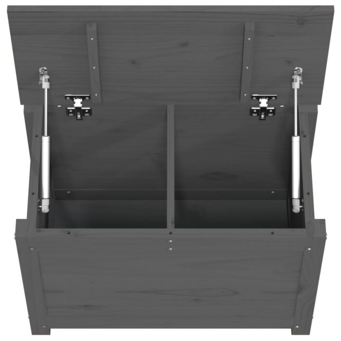 Boîte de rangement Gris 60x32x45,5 cm Bois massif de pin – Image 6