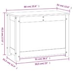 Boîte de rangement Gris 60x32x45,5 cm Bois massif de pin – Image 8