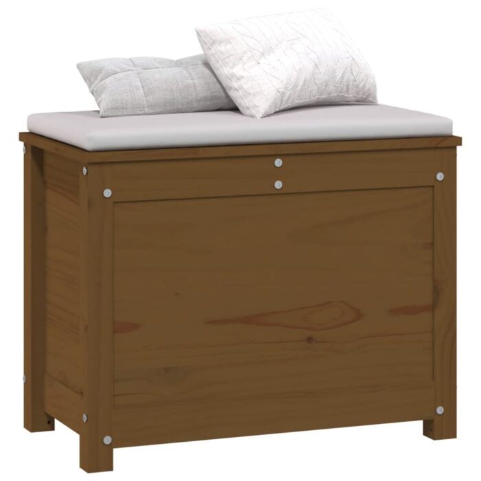 Boîte de rangement Marron miel 60x32x45,5 cm Bois massif de pin – Image 2
