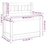 Banc 80x41x77 cm Bois de pin massif – Image 9