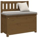 Banc Marron miel 80x41x77 cm Bois de pin massif – Image 2