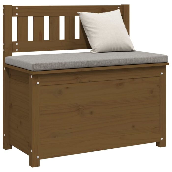 Banc Marron miel 80x41x77 cm Bois de pin massif – Image 2