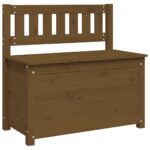 Banc Marron miel 80x41x77 cm Bois de pin massif – Image 4