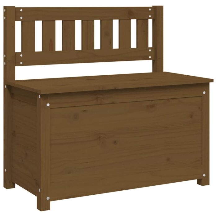 Banc Marron miel 80x41x77 cm Bois de pin massif – Image 4