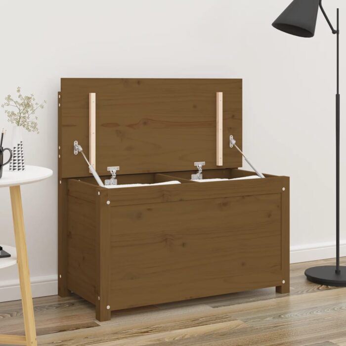 Banc Marron miel 80x41x77 cm Bois de pin massif – Image 1