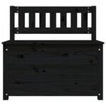 Banc Noir 80x41x77 cm Bois de pin massif – Image 5