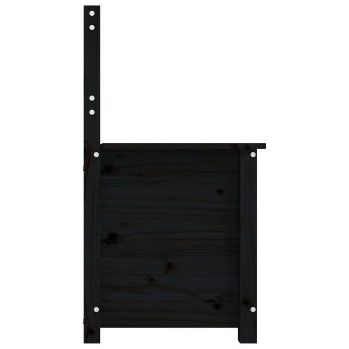 Banc Noir 80x41x77 cm Bois de pin massif – Image 6