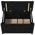 Banc Noir 80x41x77 cm Bois de pin massif – Image 7