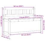 Banc Blanc 110x41x76,5 cm Bois de pin massif – Image 10