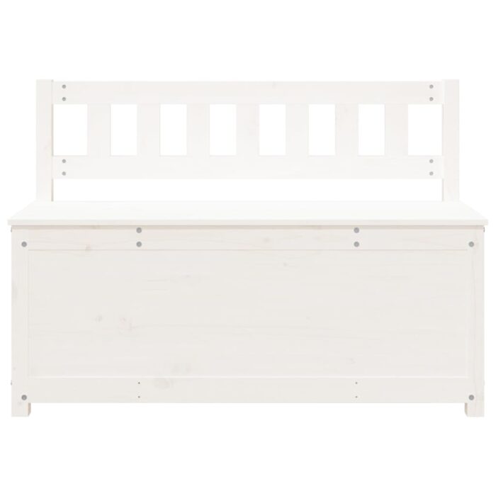 Banc Blanc 110x41x76,5 cm Bois de pin massif – Image 3