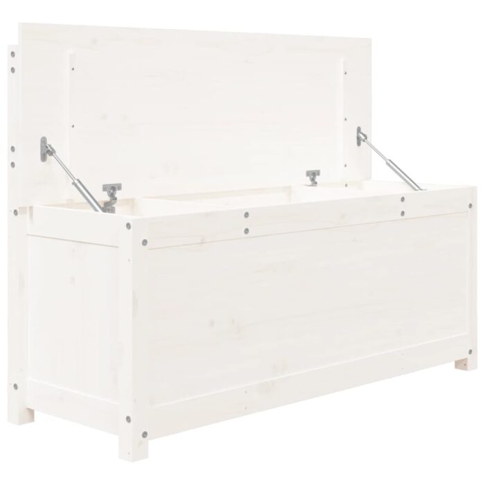 Banc Blanc 110x41x76,5 cm Bois de pin massif – Image 5