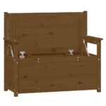 Banc Marron miel 112,5x51,5x96,5 cm Bois de pin massif – Image 3