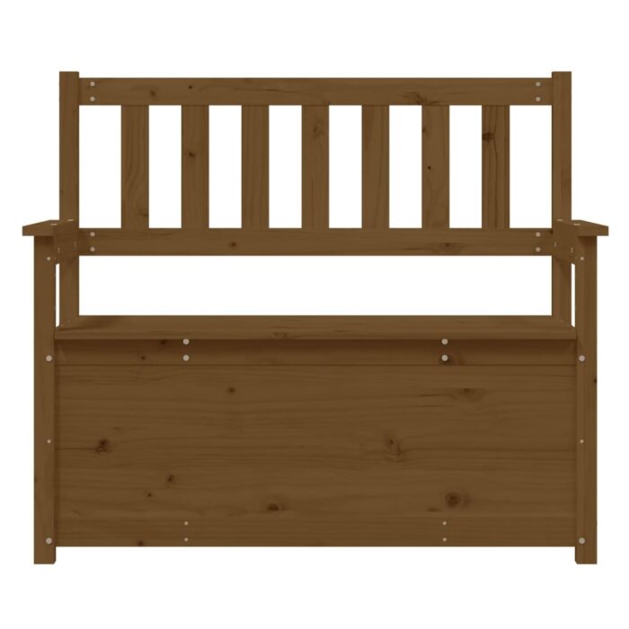 Banc Marron miel 112,5x51,5x96,5 cm Bois de pin massif – Image 4