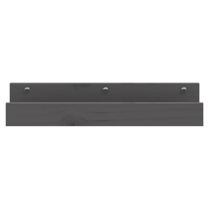 Étagères murales 2 pcs Gris 50x12x9 cm Bois de pin massif – Image 2