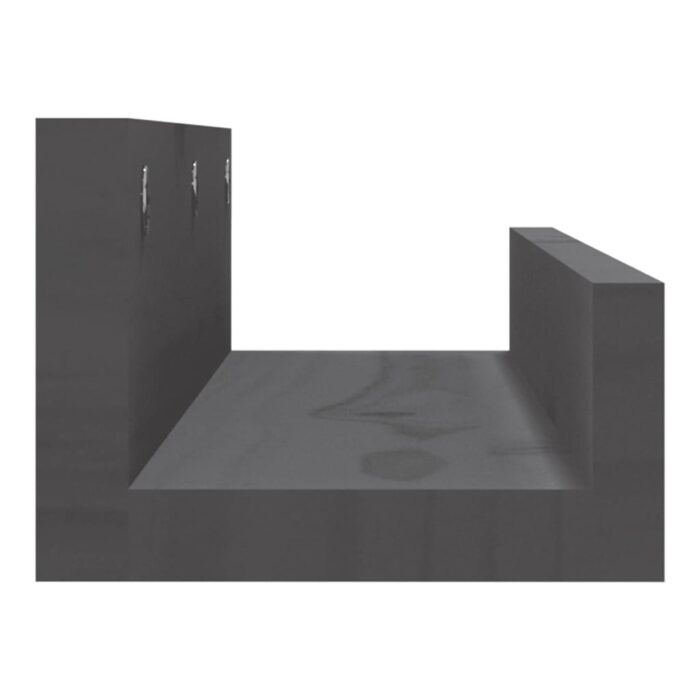 Étagères murales 2 pcs Gris 50x12x9 cm Bois de pin massif – Image 3