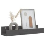 Étagères murales 2 pcs Gris 50x12x9 cm Bois de pin massif – Image 5