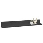 Étagères murales 2 pcs Gris 80x11x9 cm Bois de pin massif – Image 4