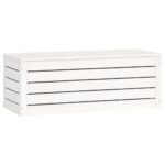 Boîte de rangement Blanc 89x36,5x33 cm Bois massif de pin – Image 3
