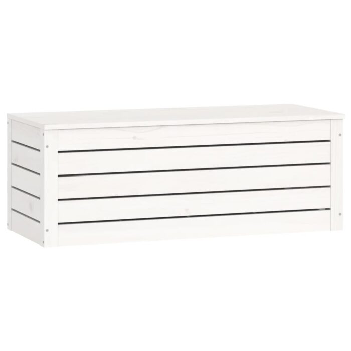 Boîte de rangement Blanc 89x36,5x33 cm Bois massif de pin – Image 3