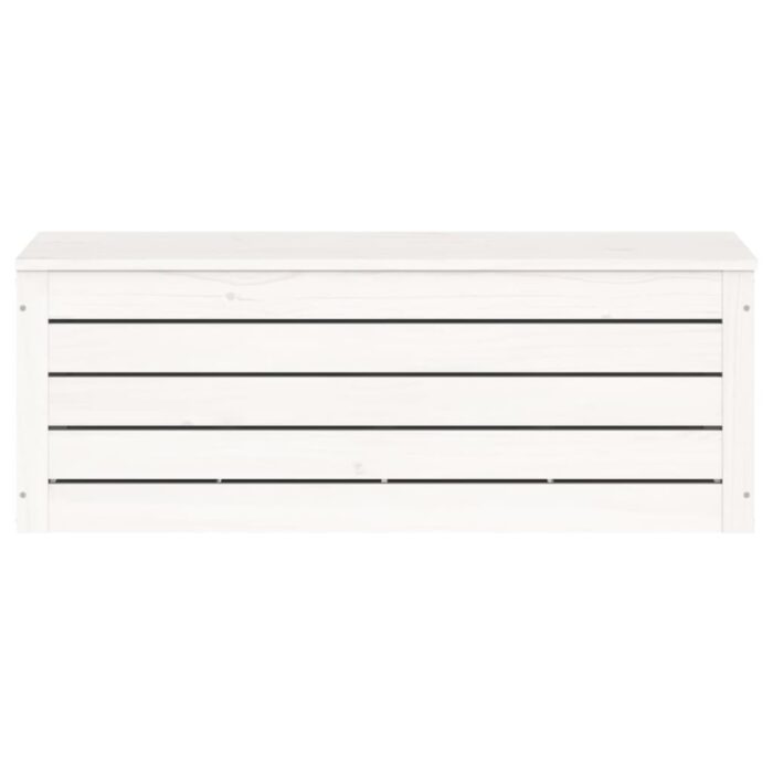Boîte de rangement Blanc 89x36,5x33 cm Bois massif de pin – Image 4