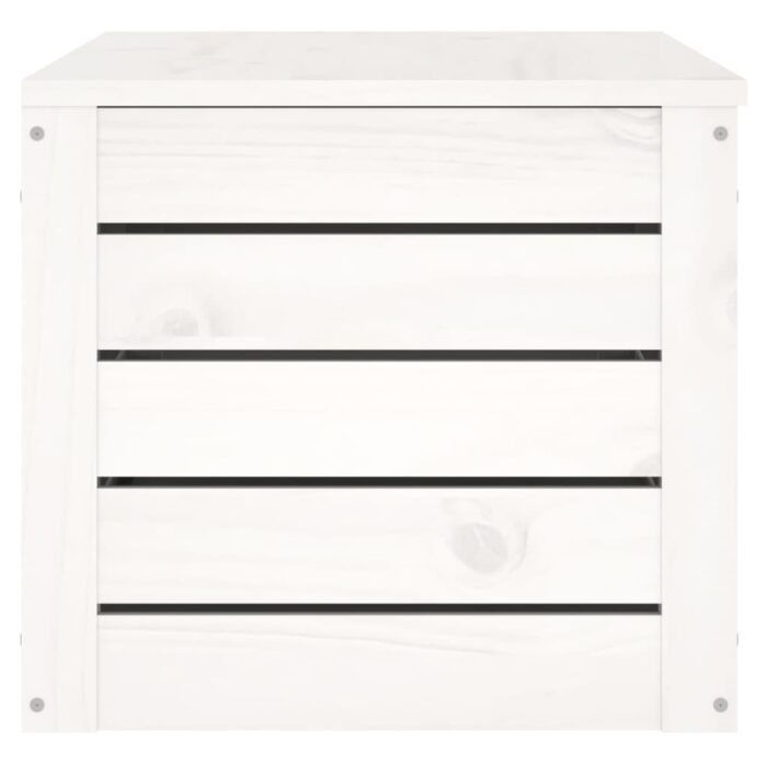 Boîte de rangement Blanc 89x36,5x33 cm Bois massif de pin – Image 5