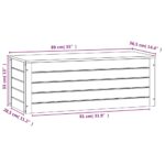 Boîte de rangement Blanc 89x36,5x33 cm Bois massif de pin – Image 8