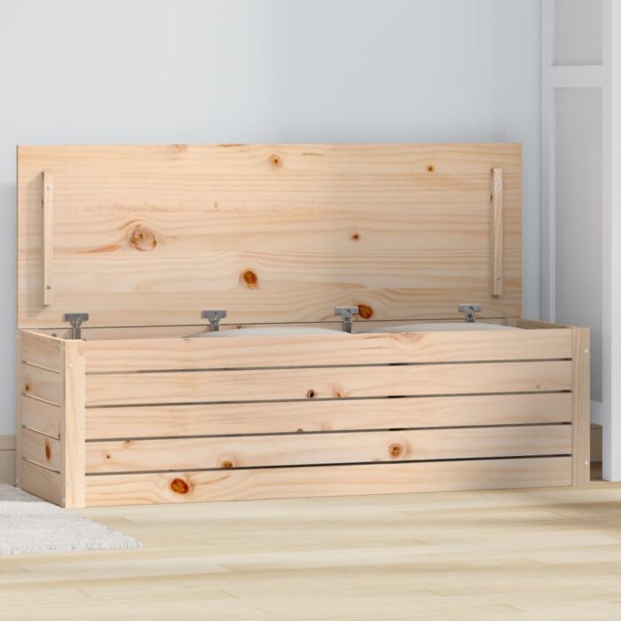 Boîte de rangement 109x36,5x33 cm Bois massif de pin – Image 1