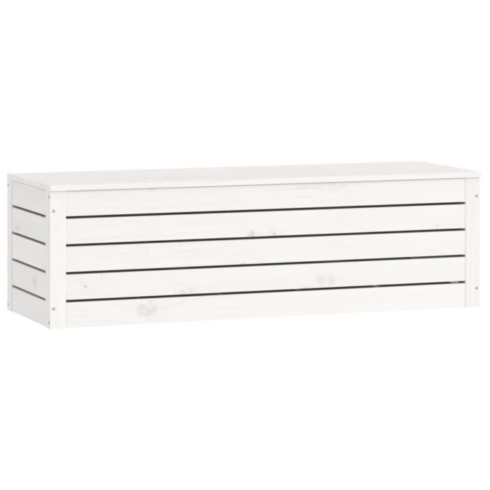 Boîte de rangement Blanc 109x36,5x33 cm Bois massif de pin – Image 3