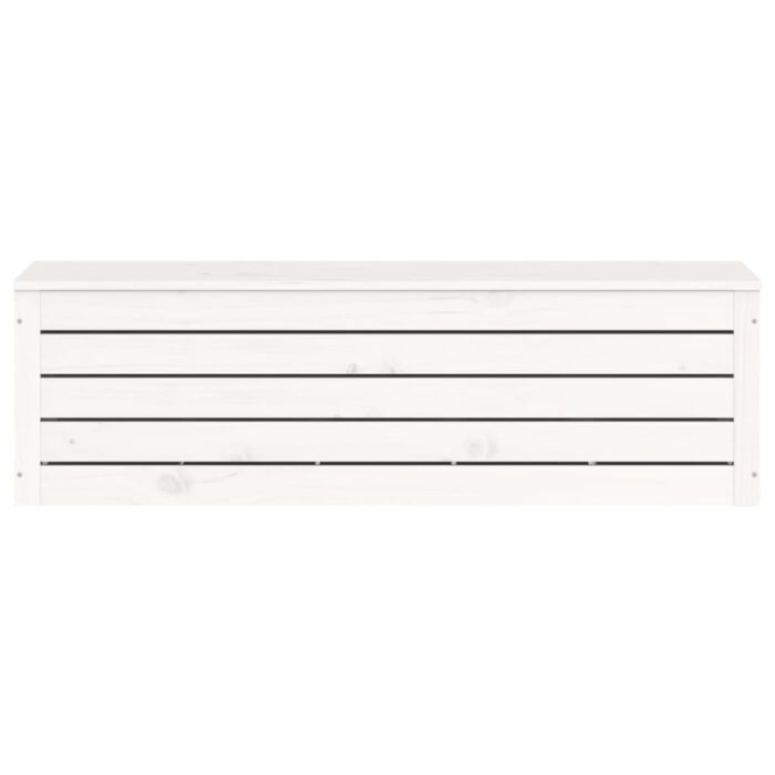Boîte de rangement Blanc 109x36,5x33 cm Bois massif de pin – Image 4