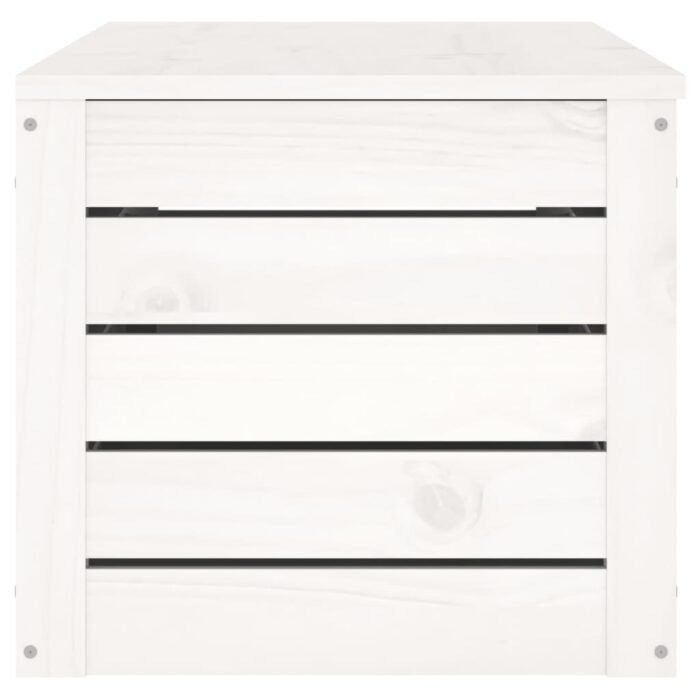 Boîte de rangement Blanc 109x36,5x33 cm Bois massif de pin – Image 5