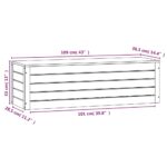 Boîte de rangement Blanc 109x36,5x33 cm Bois massif de pin – Image 8