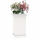 Support à fleurs Blanc 40x40x60 cm Bois de pin solide – Image 2