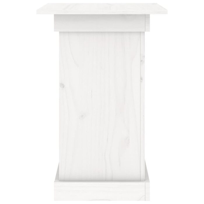 Support à fleurs Blanc 40x40x60 cm Bois de pin solide – Image 4