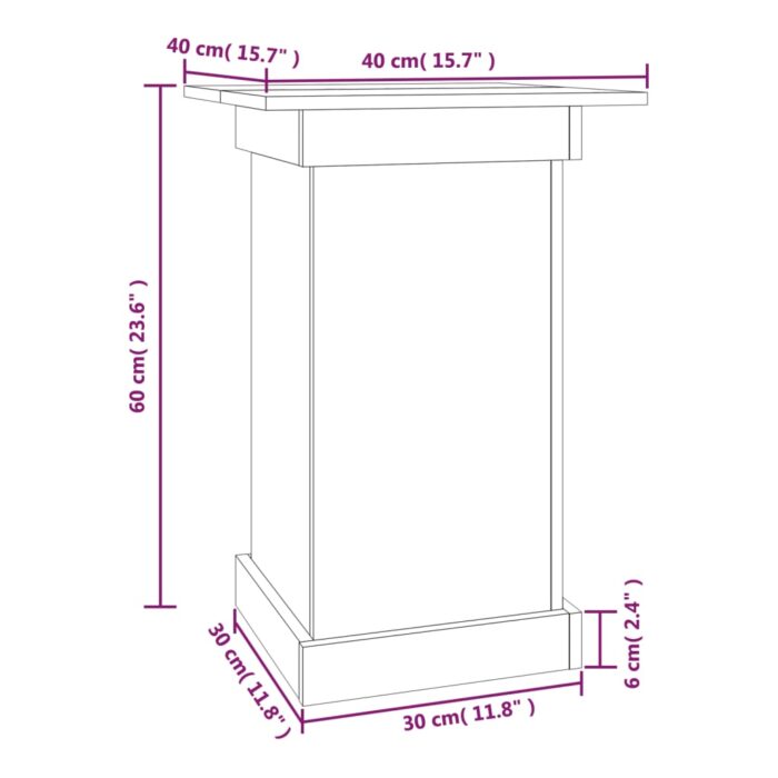 Support à fleurs Blanc 40x40x60 cm Bois de pin solide – Image 6