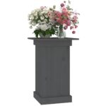 Support à fleurs Gris 40x40x60 cm Bois de pin solide – Image 2