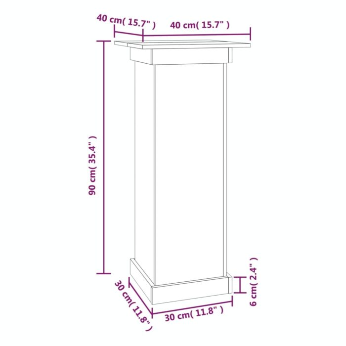 Support à fleurs 40x40x90 cm Bois de pin solide – Image 6