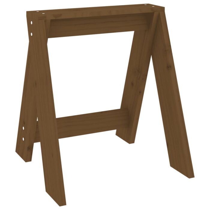 Tabourets lot de 2 marron miel 40x40x45 cm bois massif de pin – Image 2
