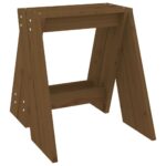 Tabourets lot de 2 marron miel 40x40x45 cm bois massif de pin – Image 3
