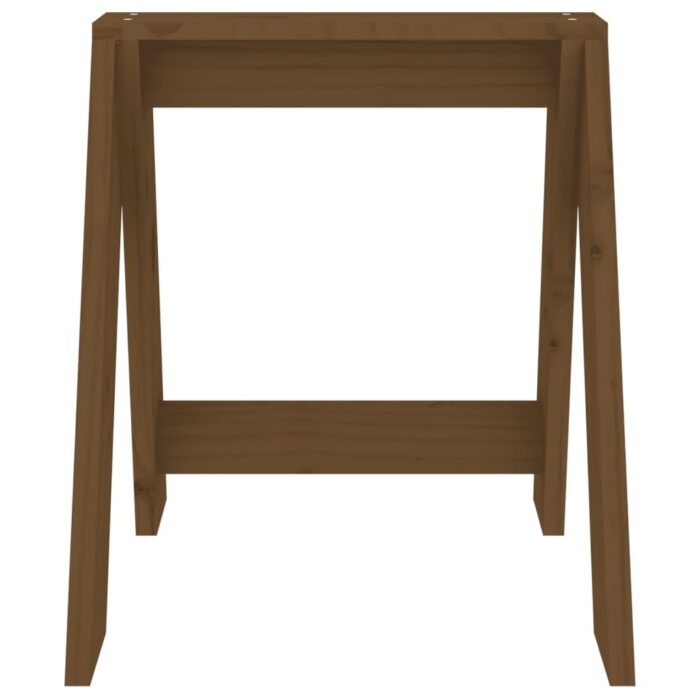 Tabourets lot de 2 marron miel 40x40x45 cm bois massif de pin – Image 4